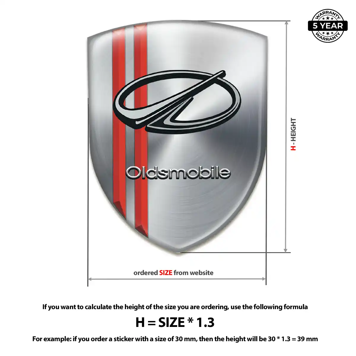 Oldsmobile Polyurethane Domed Sticker Superior Craft