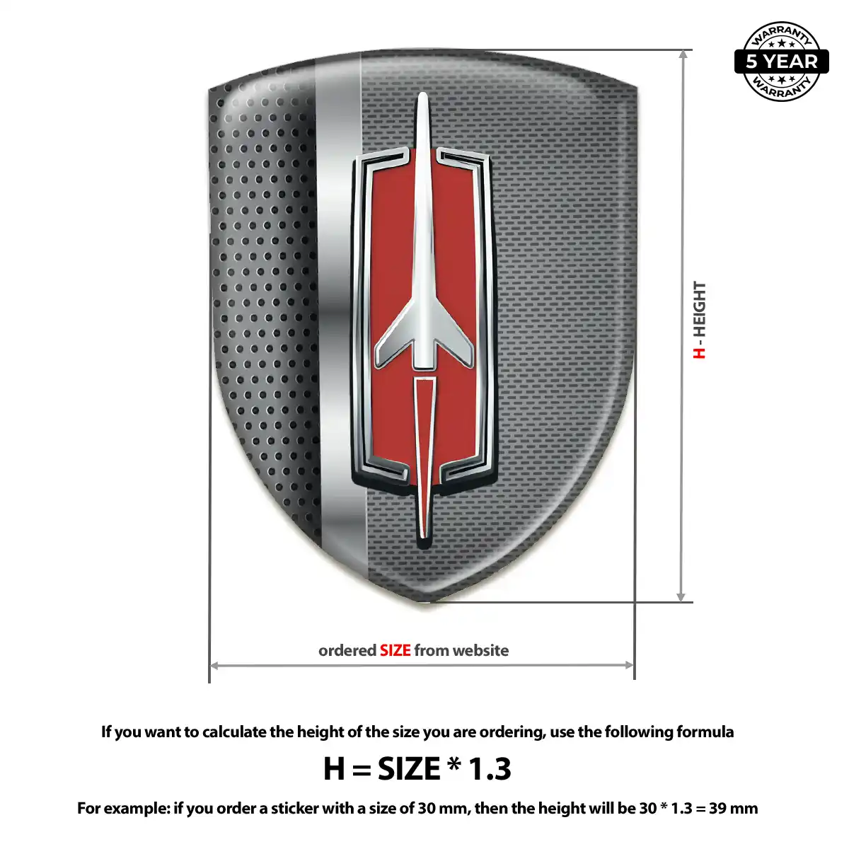 Oldsmobile Resin Badge Sticker Elite Finish