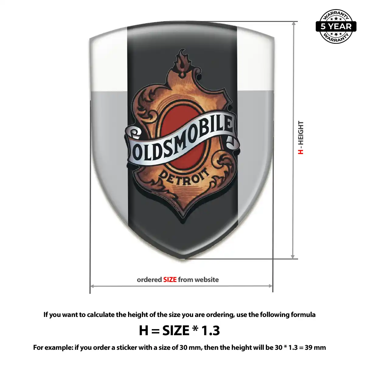 Oldsmobile Resin Badge Sticker Exterior Luxe