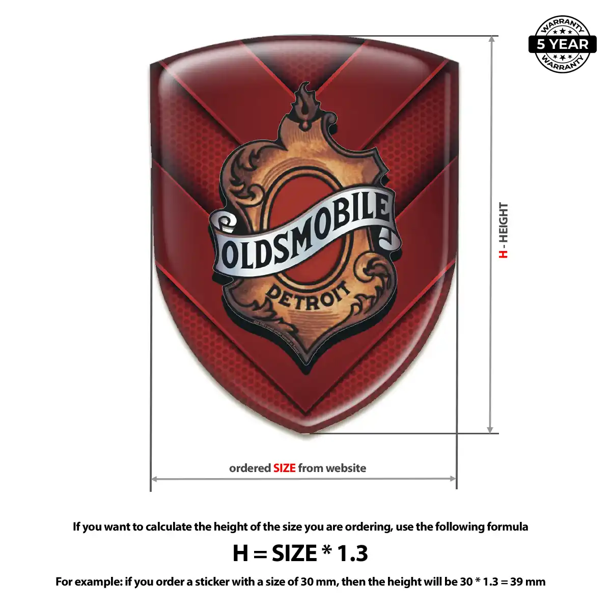 Oldsmobile Resin Badge Sticker Interior Luxe