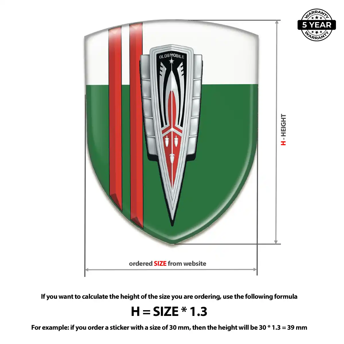 Oldsmobile Resin Badge Sticker Noble Edition