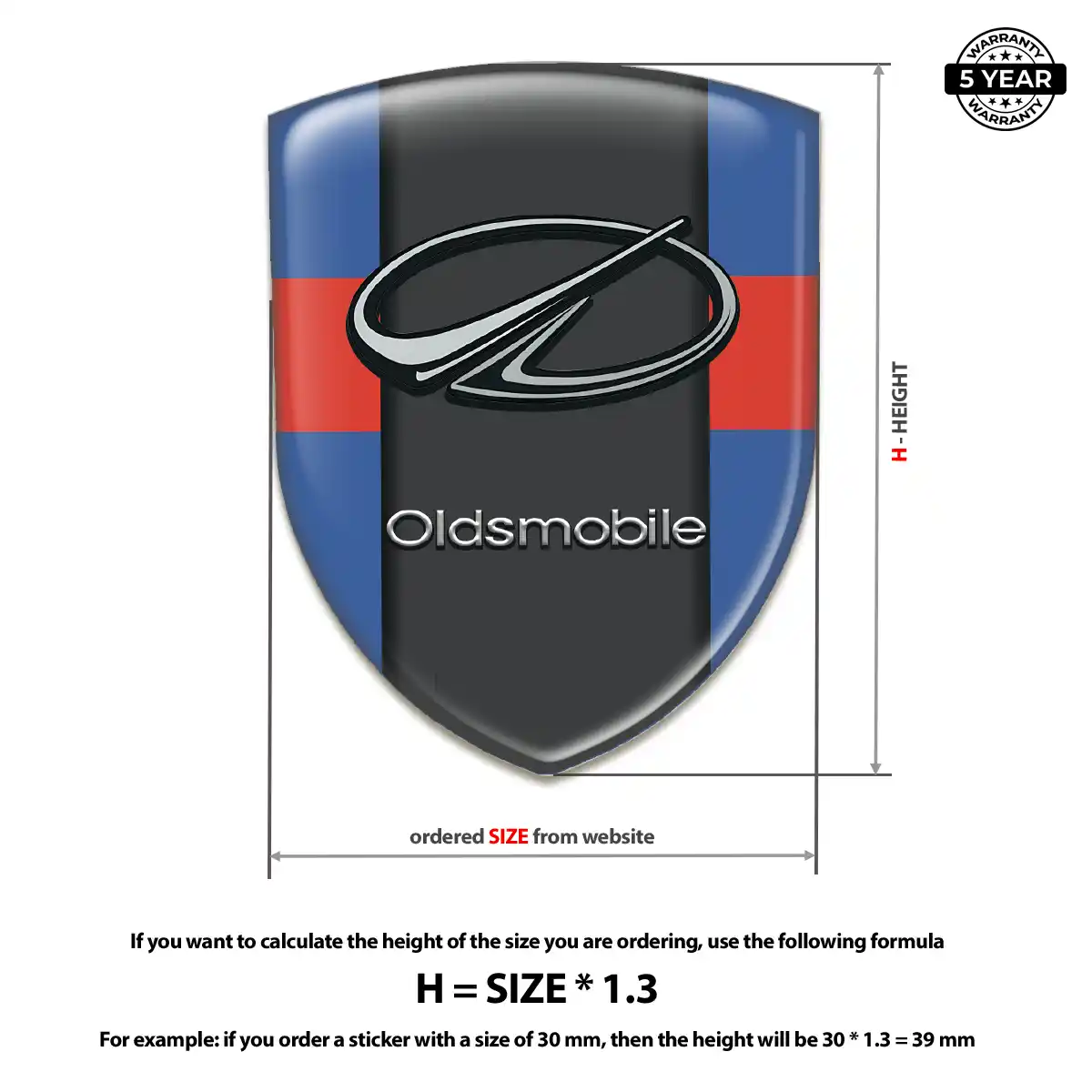 Oldsmobile Resin Badge Sticker Opulent Line