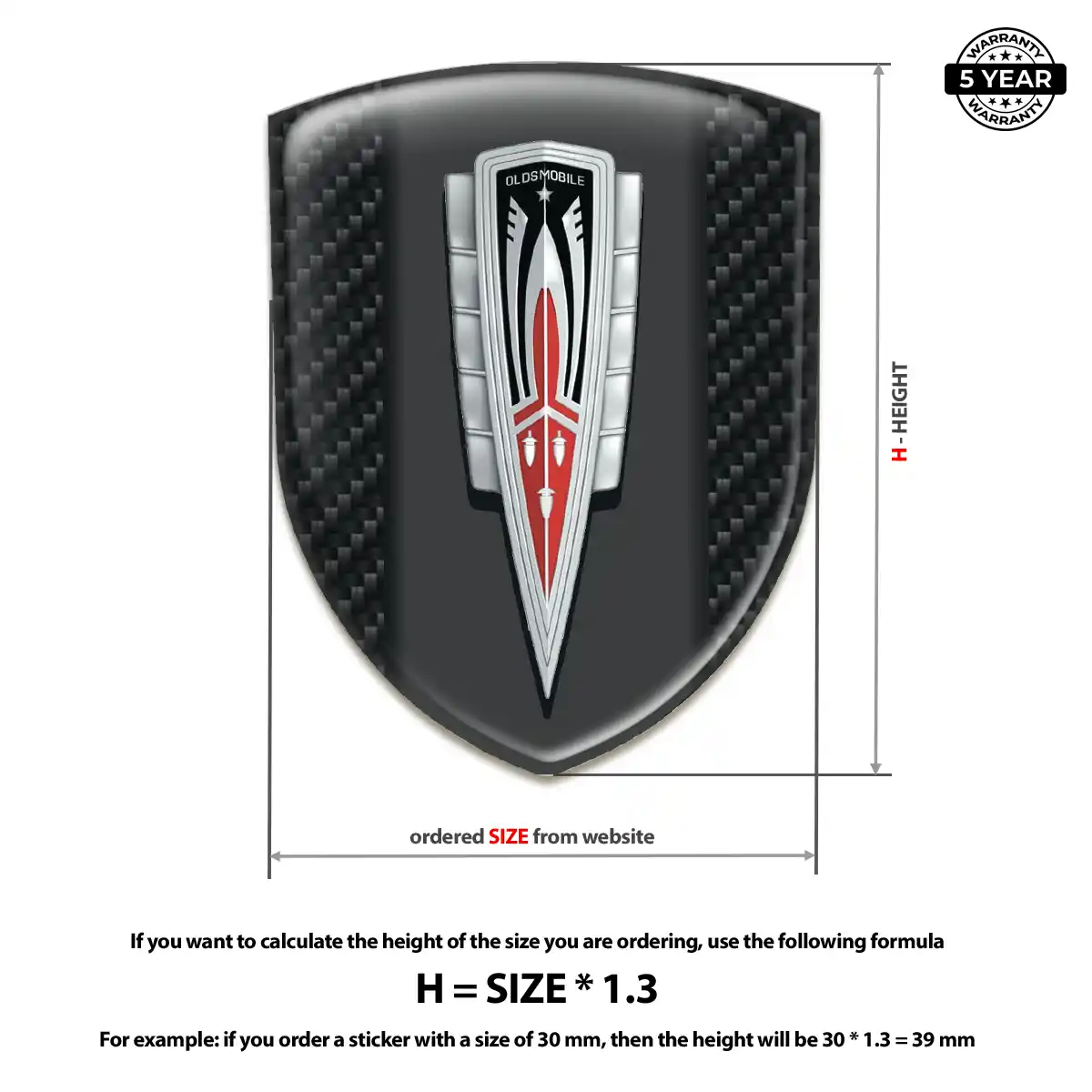 Oldsmobile Resin Badge Sticker Prestige Line