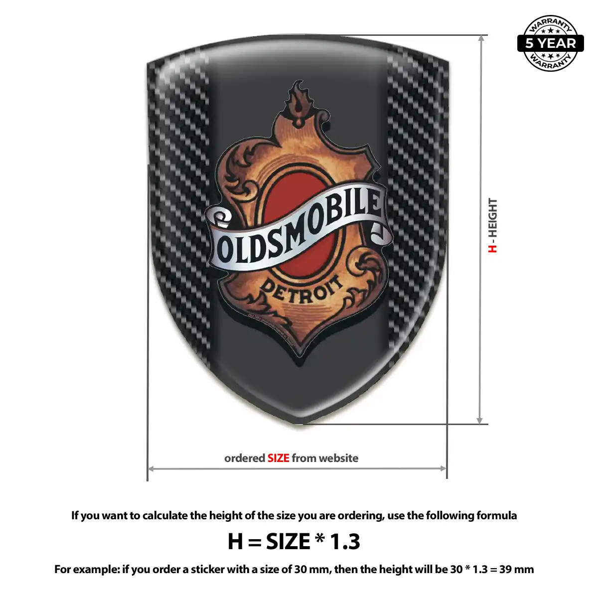 Oldsmobile Resin Badge Sticker Prime Quality