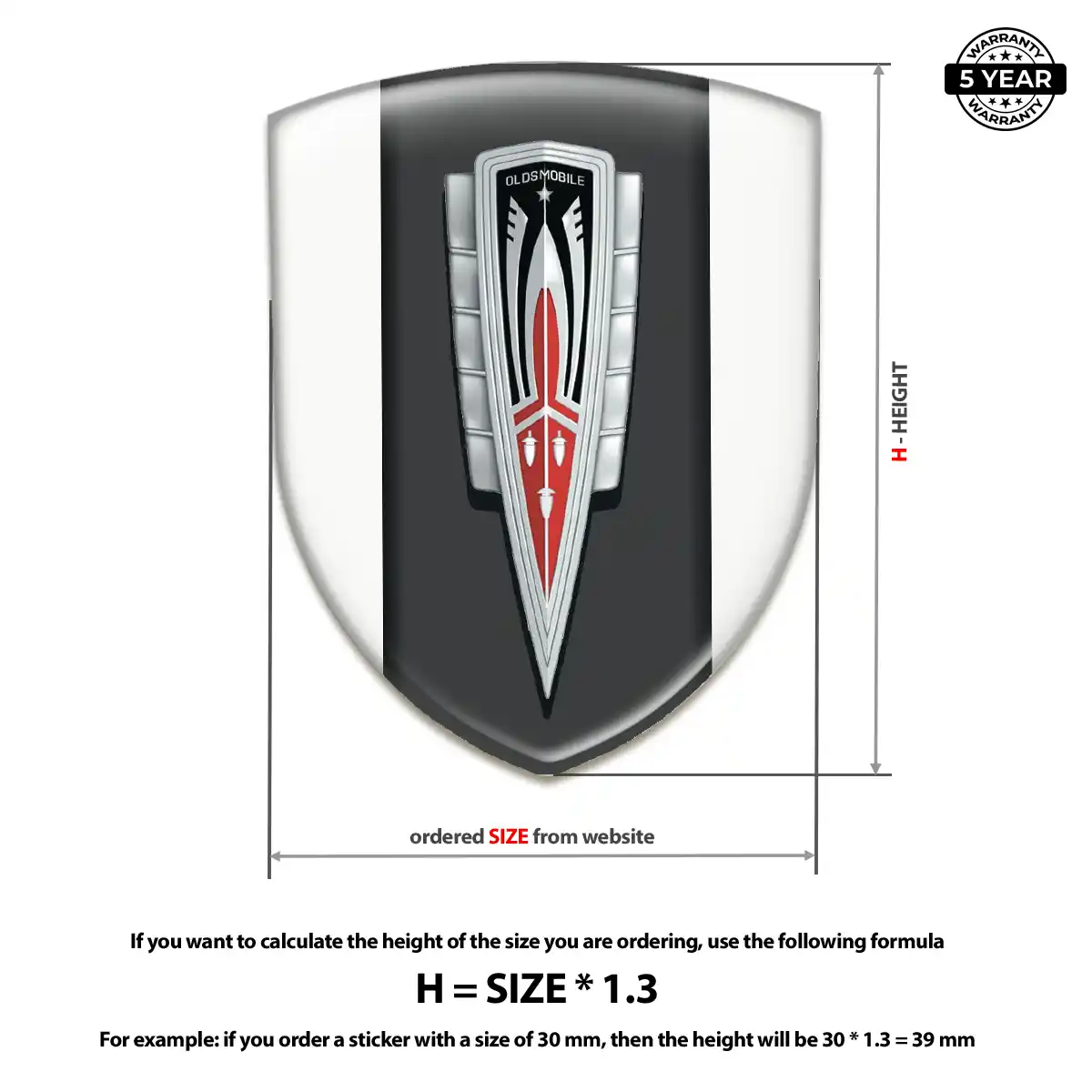 Oldsmobile Resin Badge Sticker Refined Design