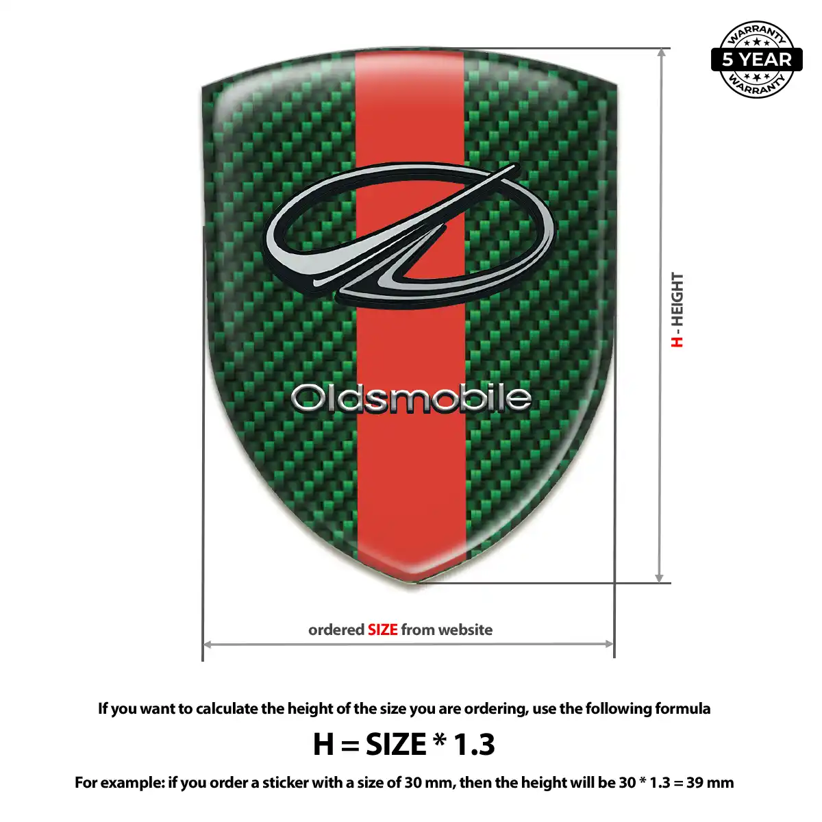 Oldsmobile Resin Badge Sticker Superior Craft