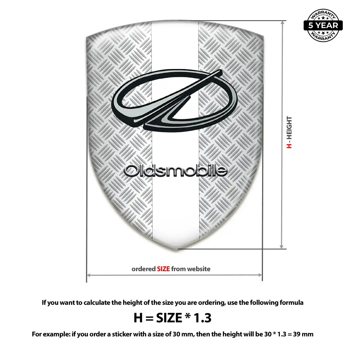 Oldsmobile Resin Domed Sticker Cabin Style