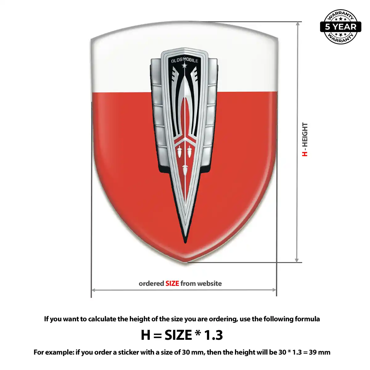 Oldsmobile Resin Domed Sticker Exclusive Series