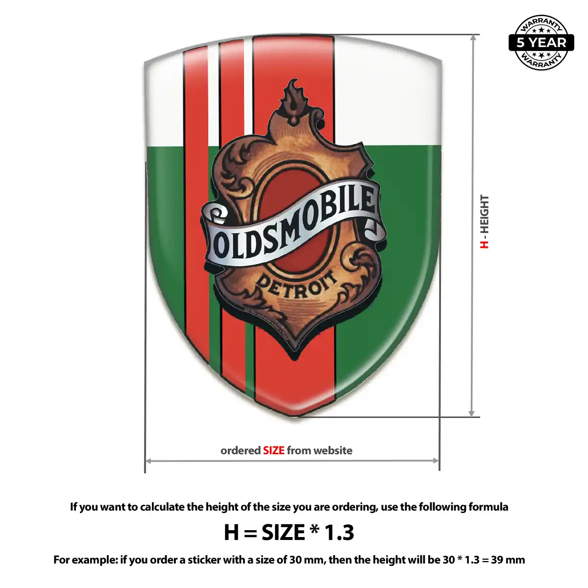 Oldsmobile Resin Domed Sticker Noble Edition