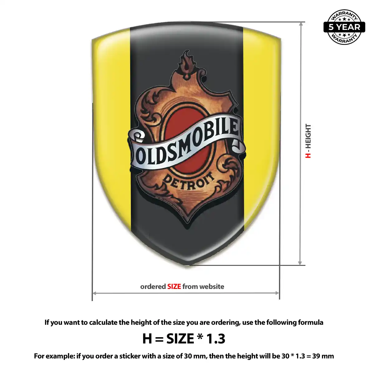 Oldsmobile Resin Domed Sticker Refined Design