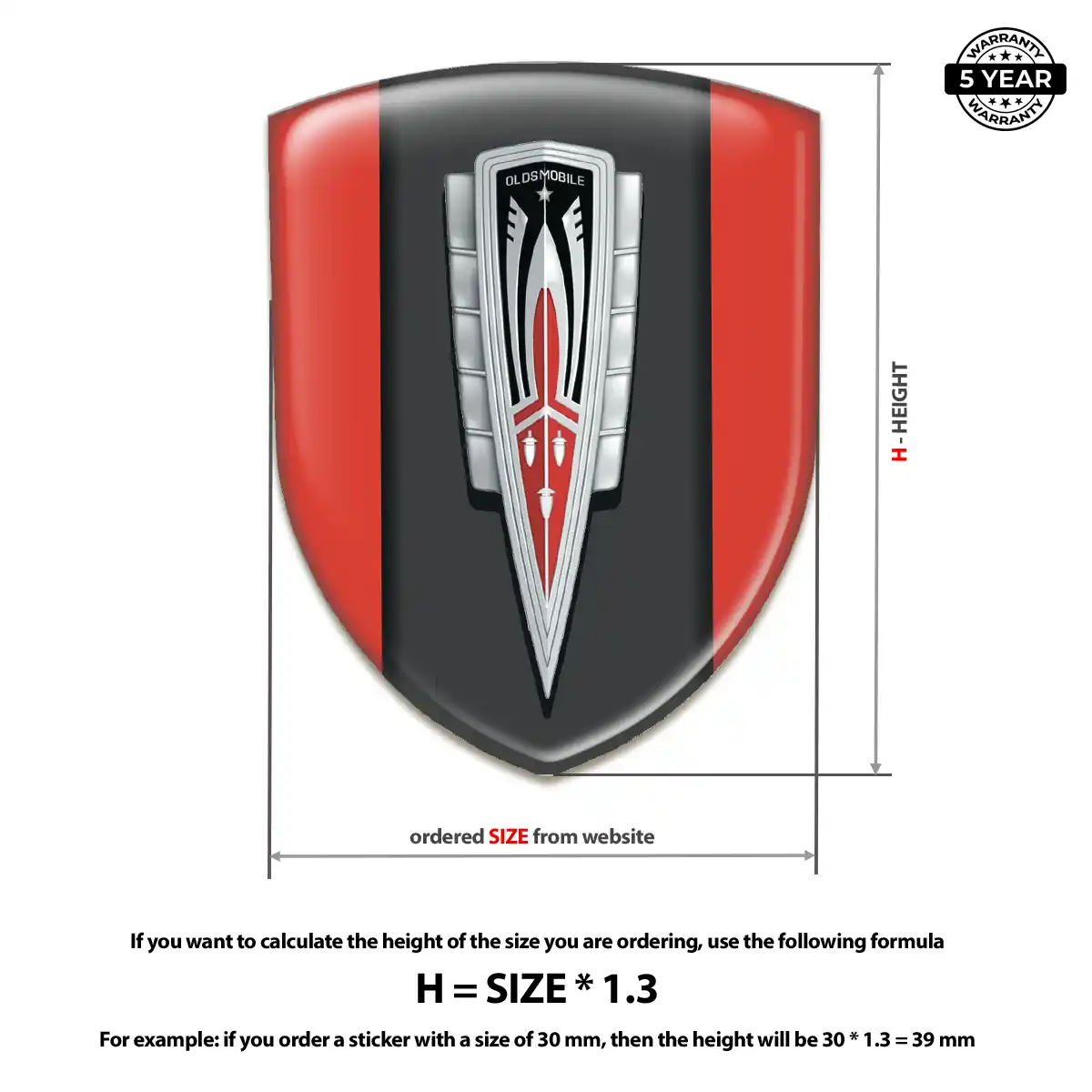 Oldsmobile Resin Domed Sticker Resin Luxe
