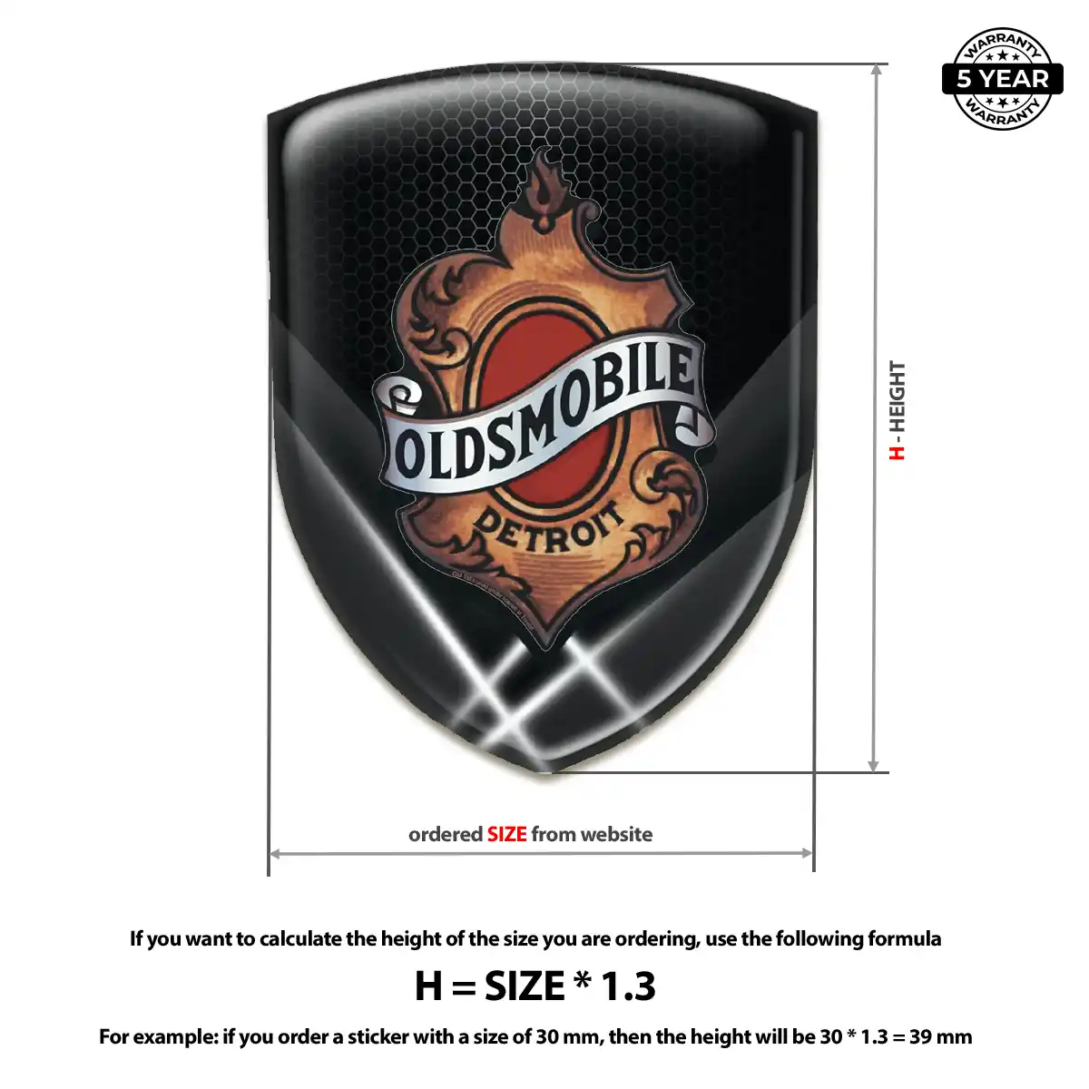 Oldsmobile Resin Domed Sticker Superior Craft