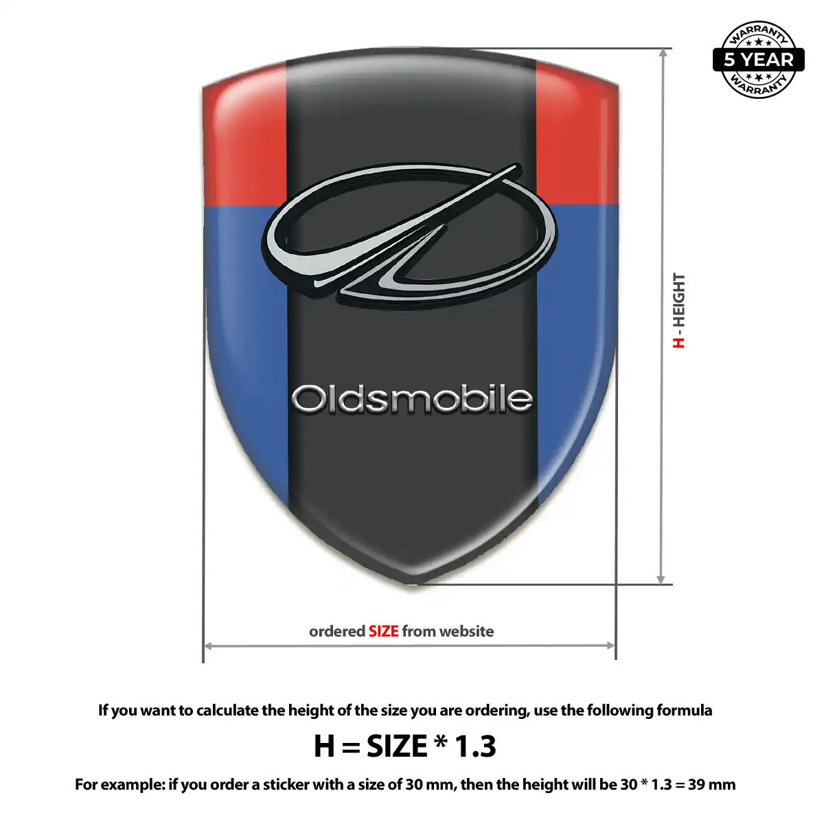 Oldsmobile Resin Emblem Sticker Cabin Style