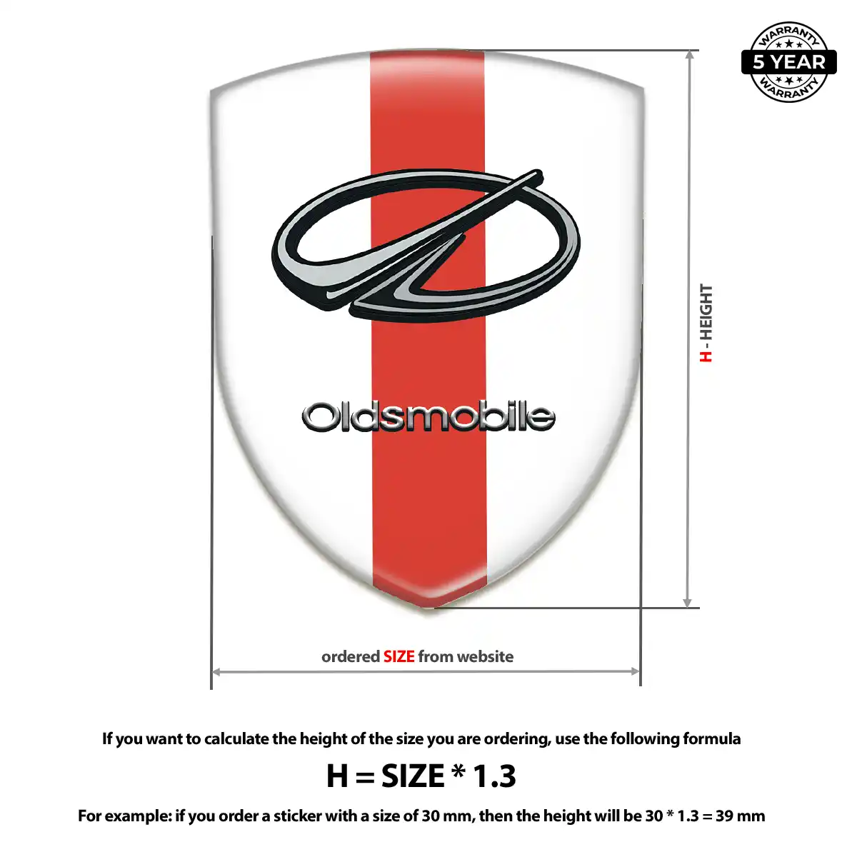 Oldsmobile Resin Emblem Sticker Deluxe Edition