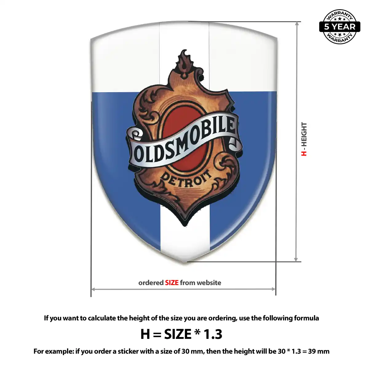 Oldsmobile Resin Emblem Sticker Elite Edition