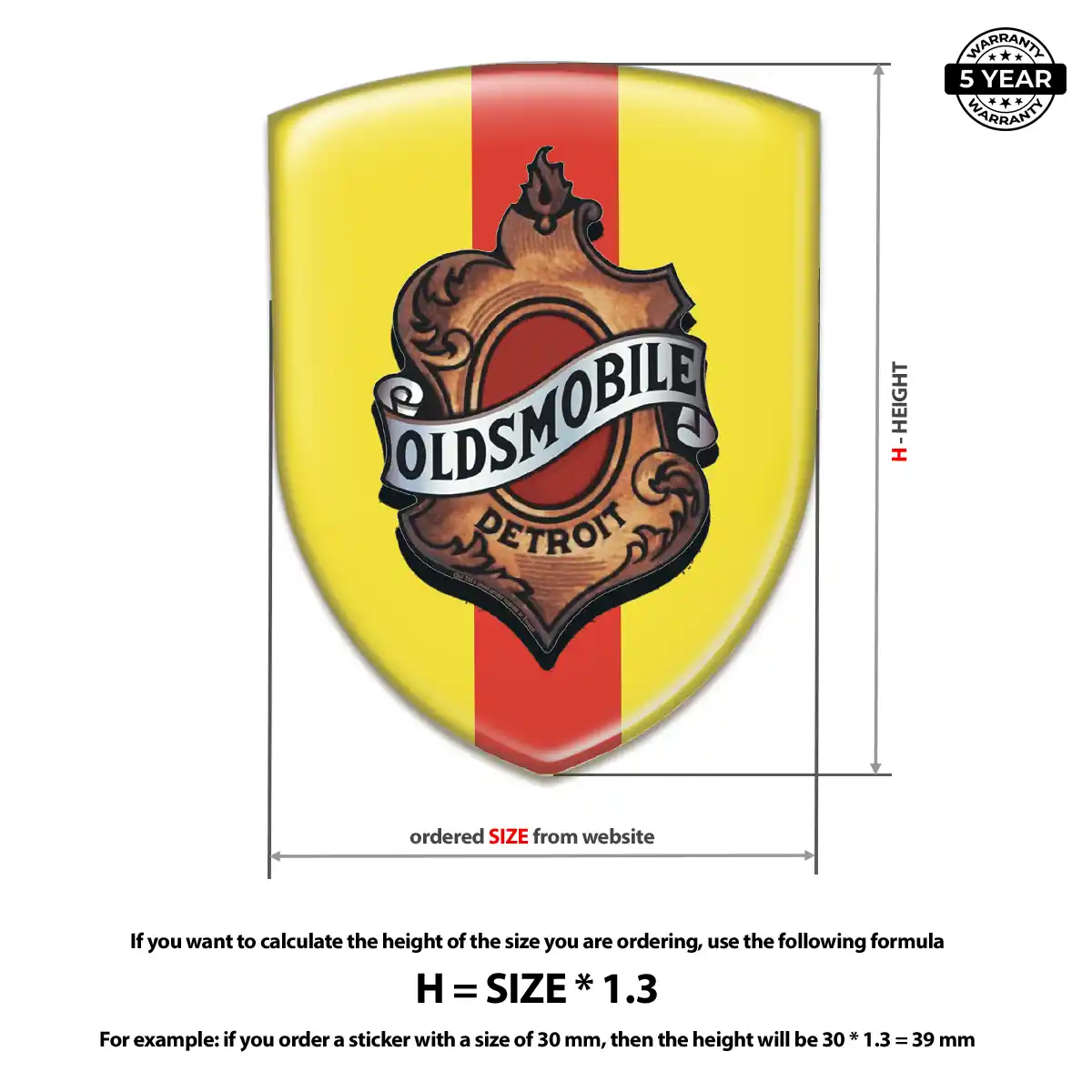 Oldsmobile Resin Emblem Sticker Interior Luxe