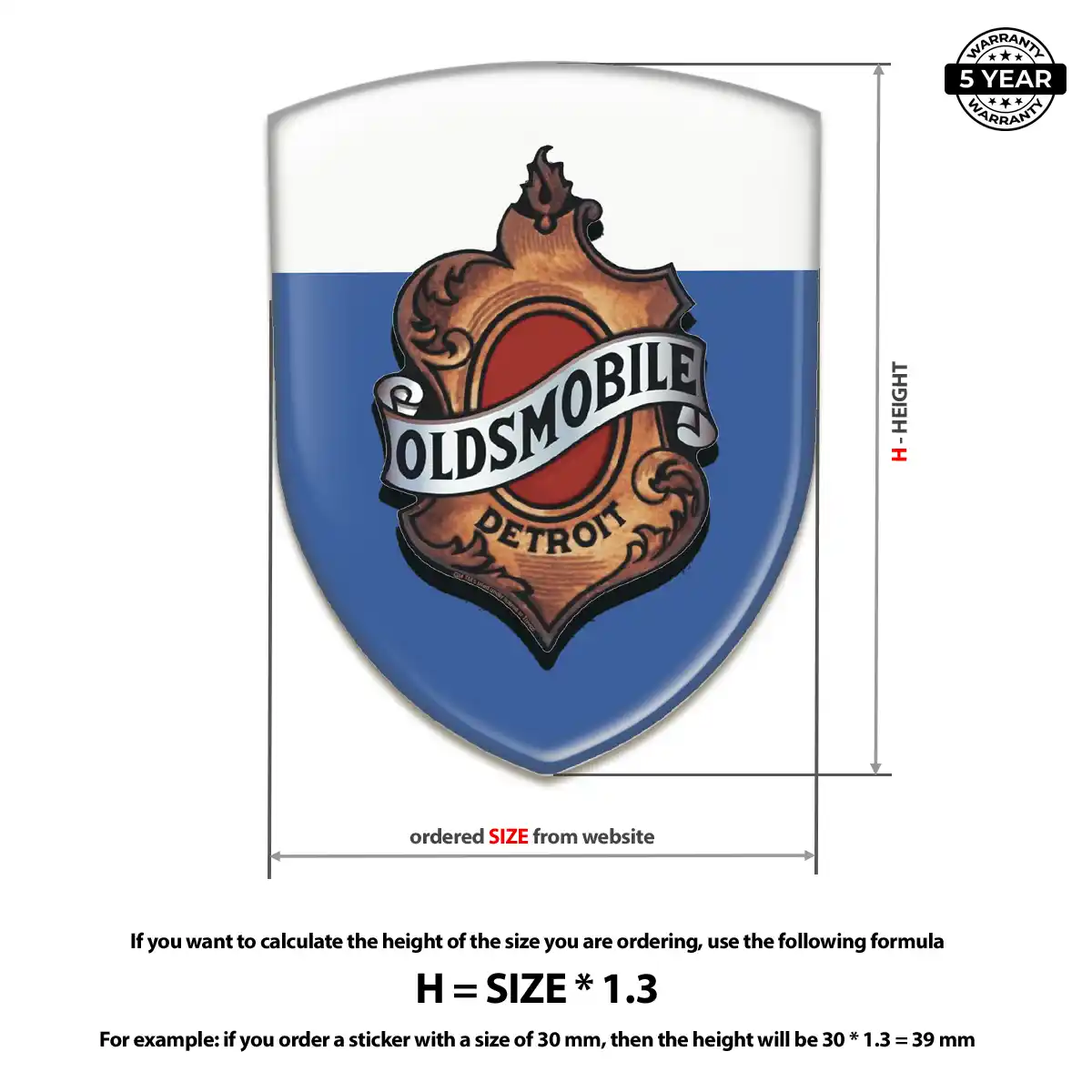Oldsmobile Resin Emblem Sticker Noble Edition