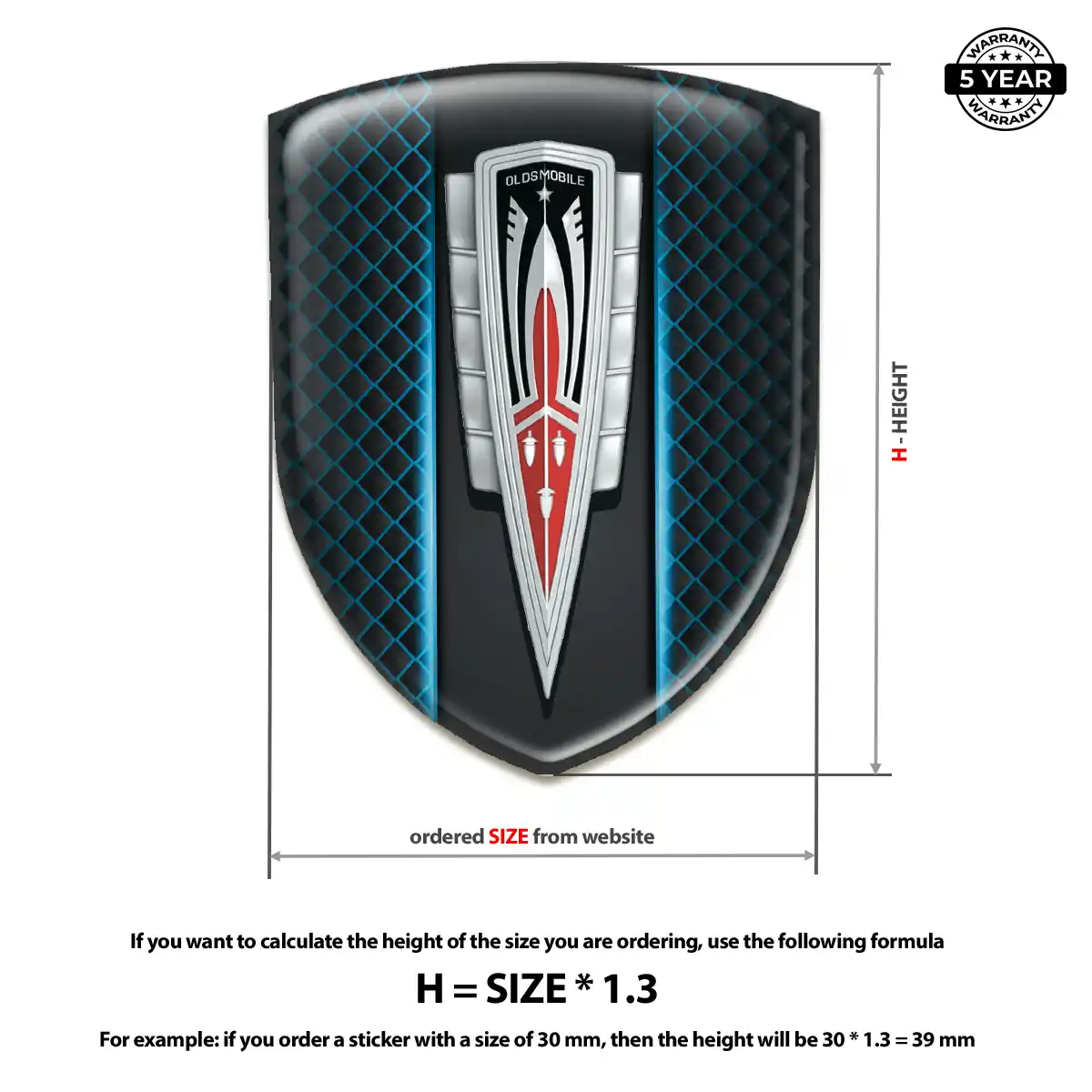 Oldsmobile Resin Emblem Sticker Opulent Line