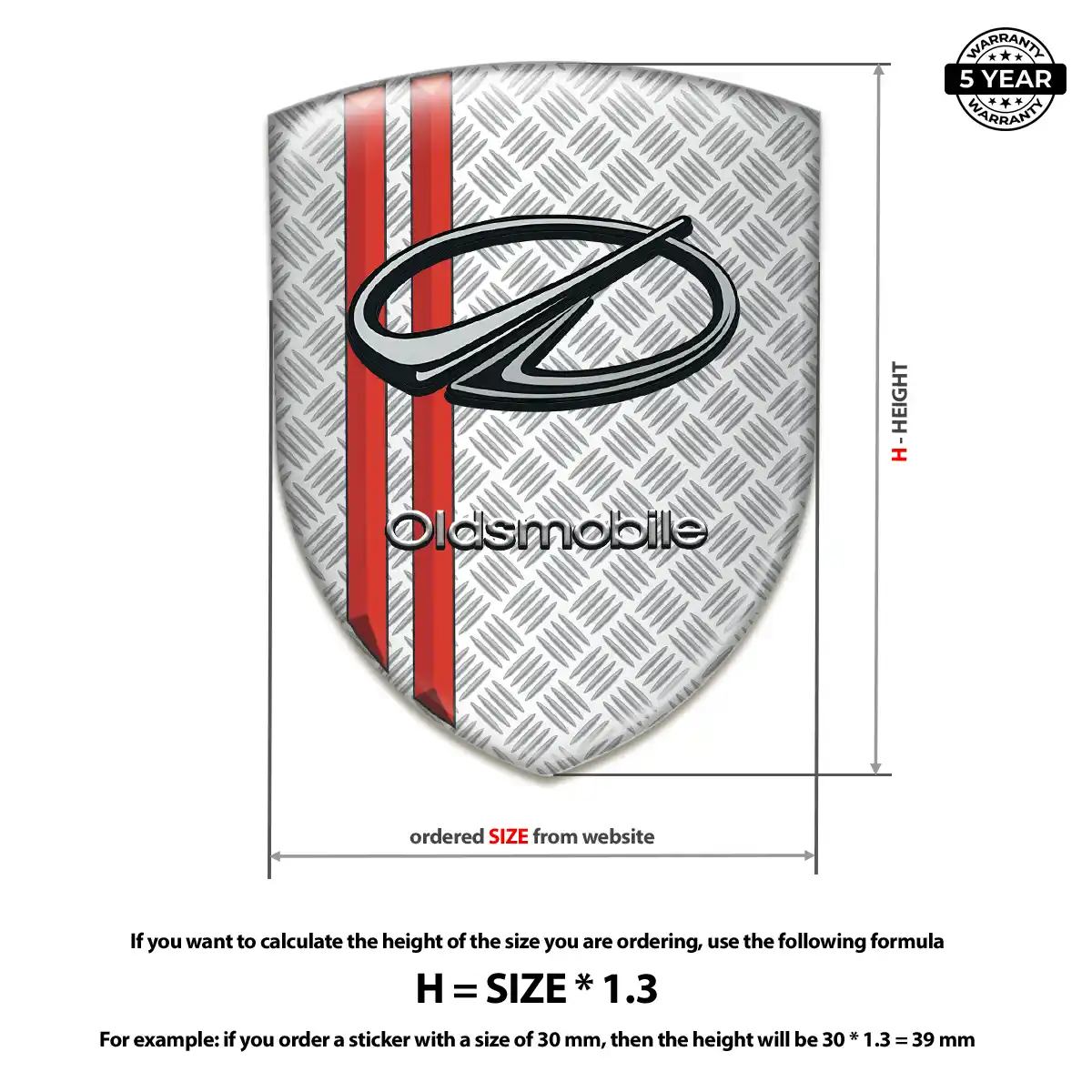 Oldsmobile Resin Emblem Sticker Prime Quality