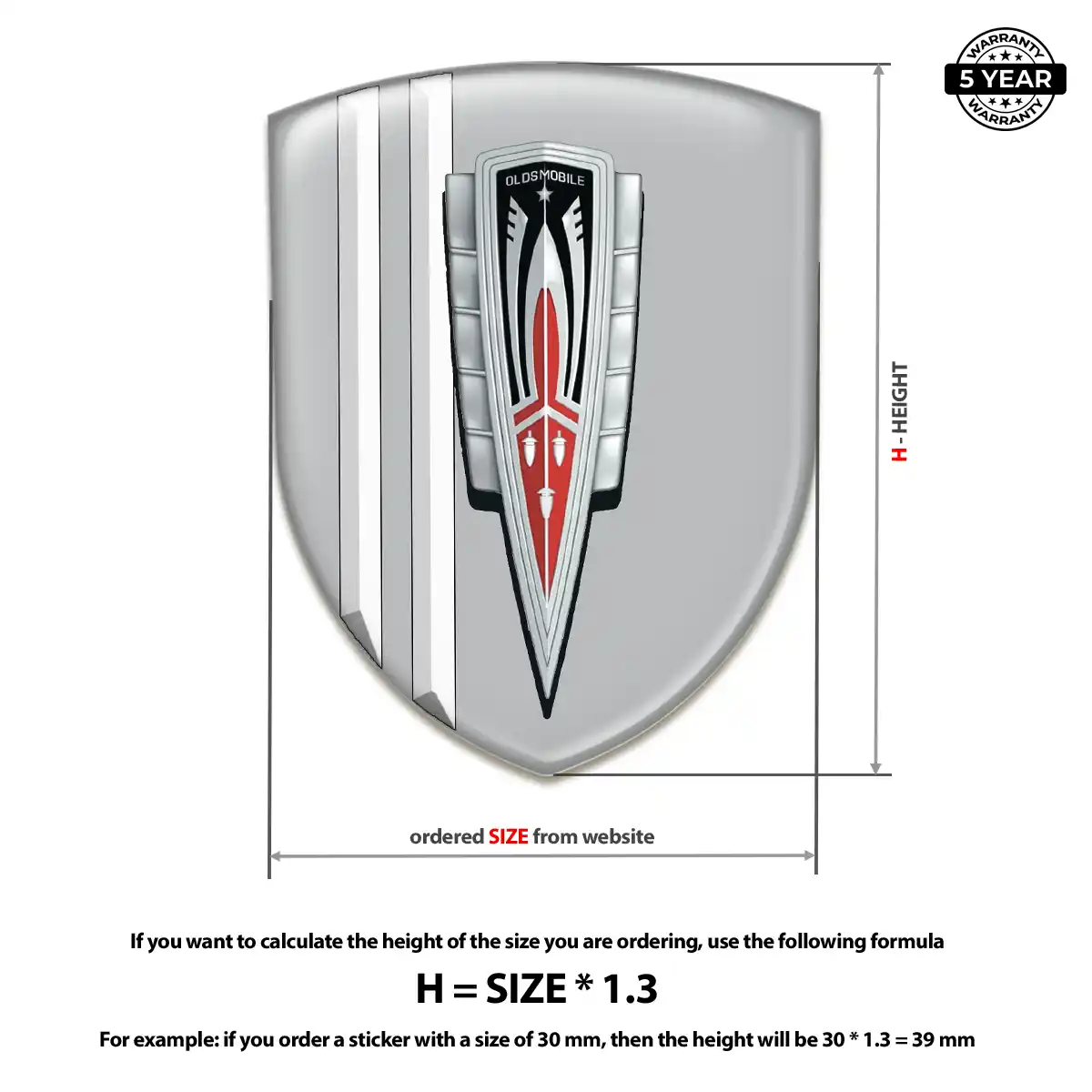 Oldsmobile Resin Emblem Sticker Refined Design
