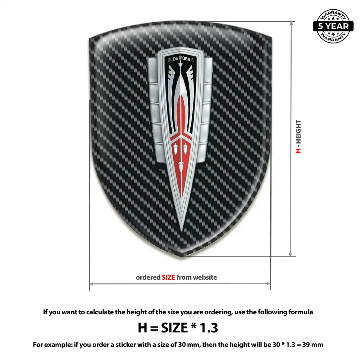 Oldsmobile Resin Emblem Sticker Resin Elite