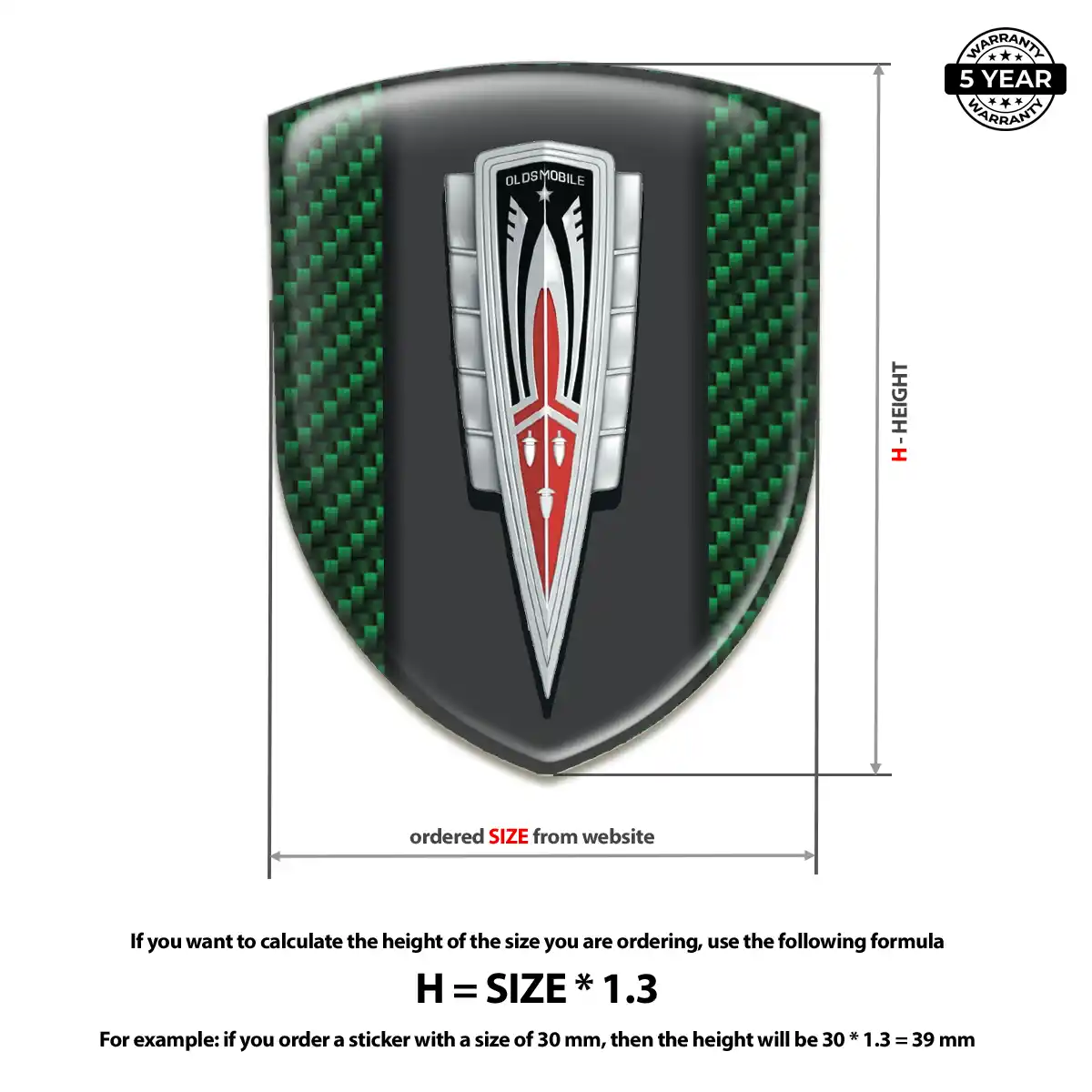 Oldsmobile Self Adhesive Emblem Sticker Deluxe Edition
