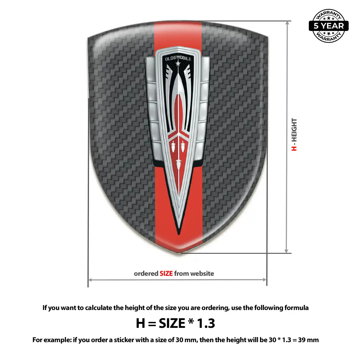 Oldsmobile Self Adhesive Emblem Sticker Elite Edition