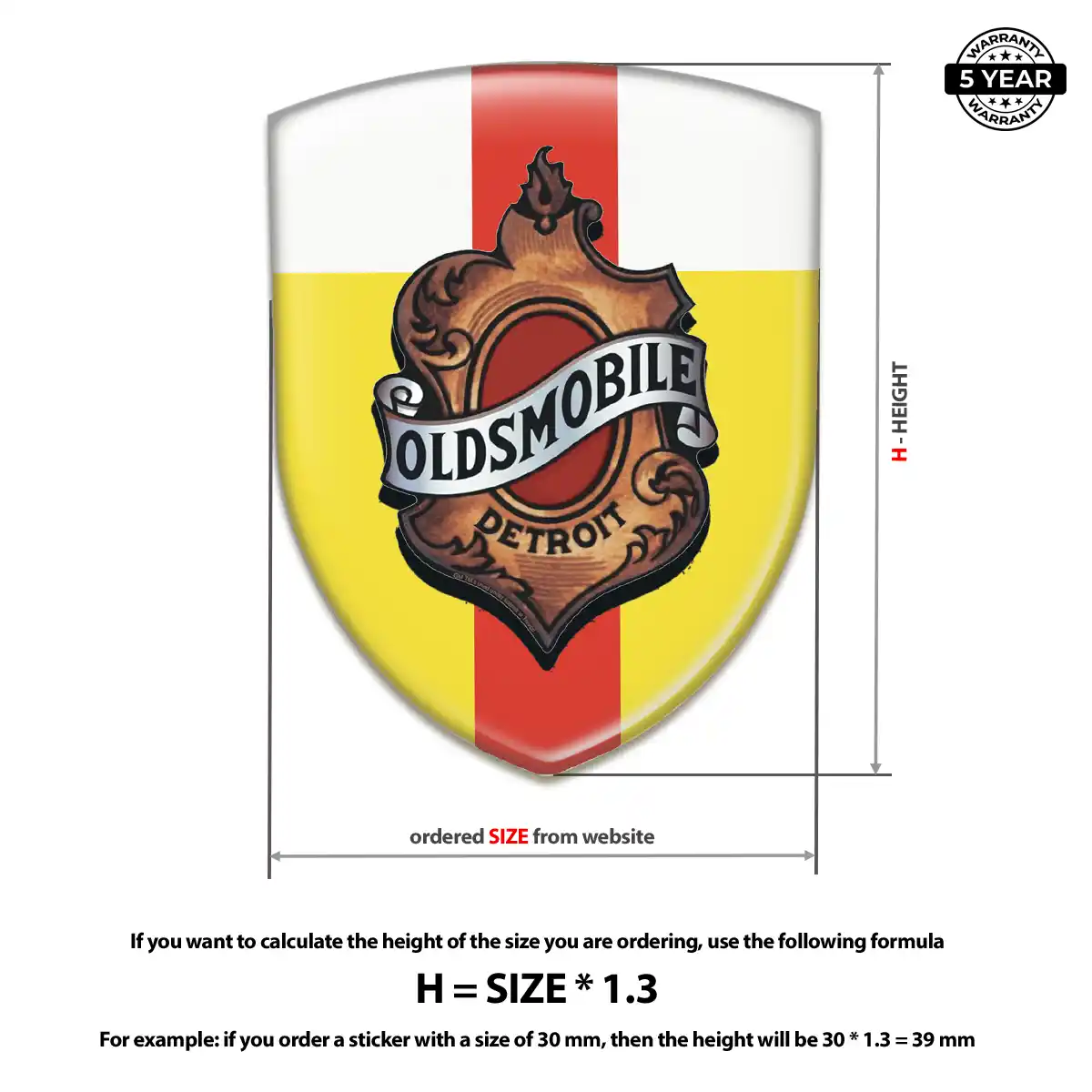 Oldsmobile Self Adhesive Emblem Sticker Exclusive Series
