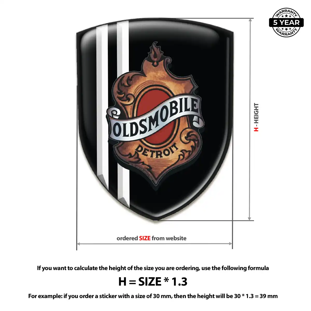 Oldsmobile Self Adhesive Emblem Sticker Interior Luxe