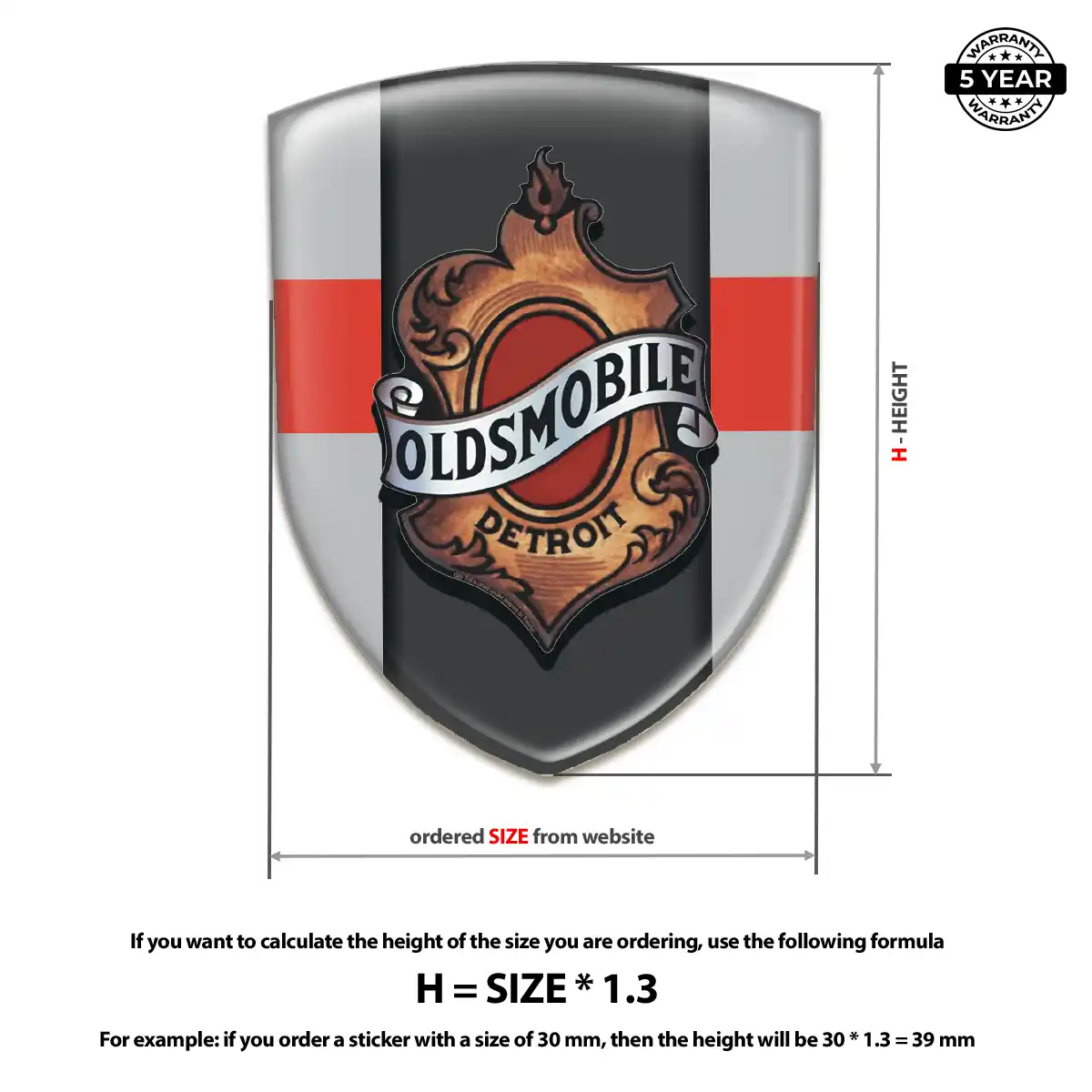 Oldsmobile Self Adhesive Emblem Sticker Opulent Line