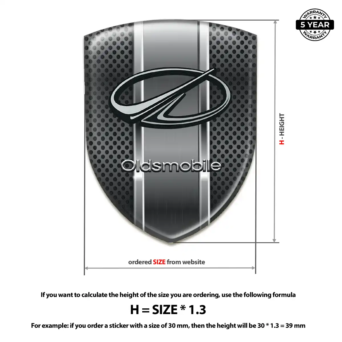 Oldsmobile Self Adhesive Emblem Sticker Premium Dome