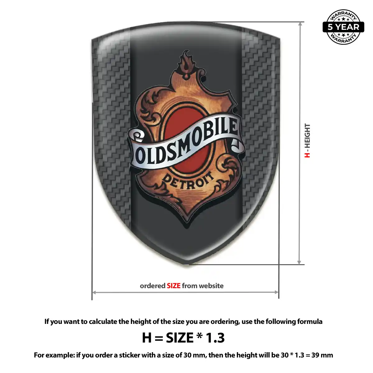Oldsmobile Self Adhesive Emblem Sticker Prestige Line