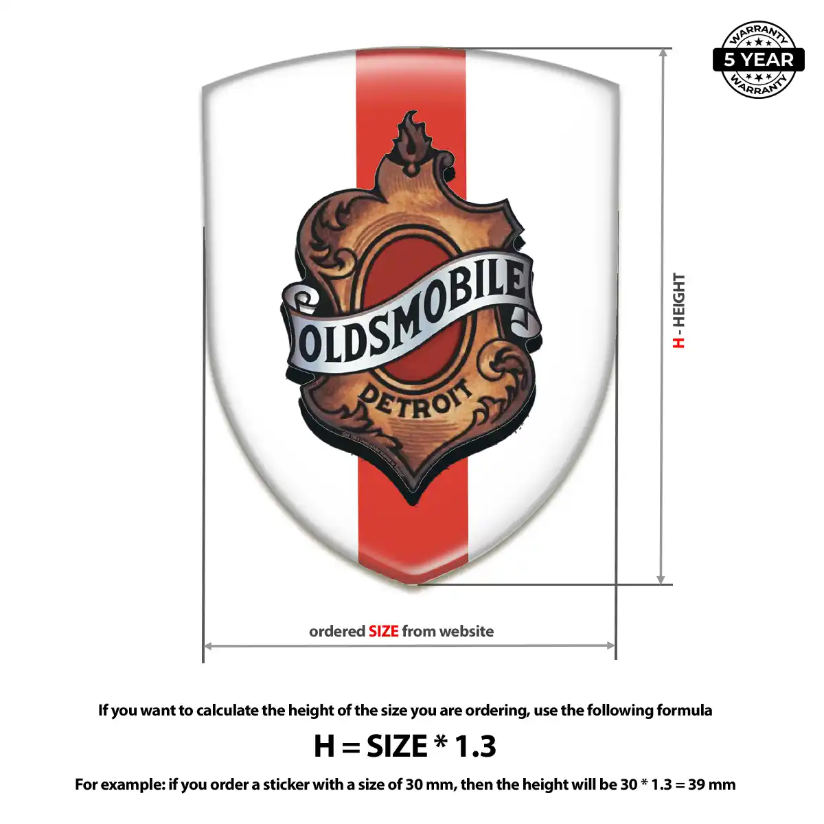 Oldsmobile Self Adhesive Emblem Sticker Refined Design