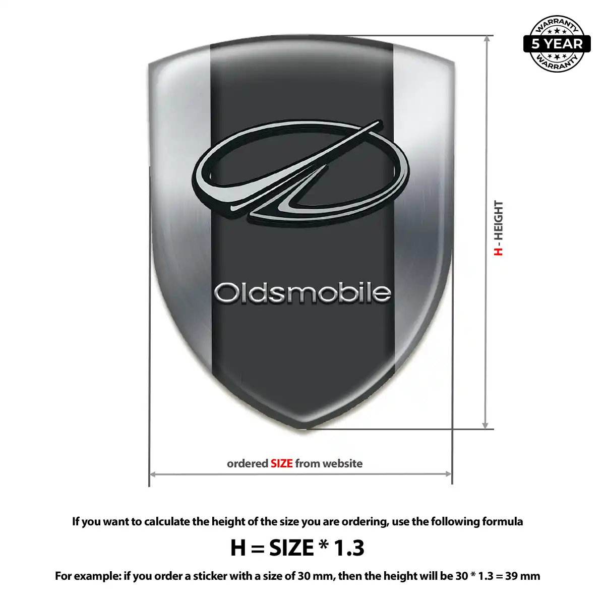 Oldsmobile Self Adhesive Emblem Sticker Sleek Style