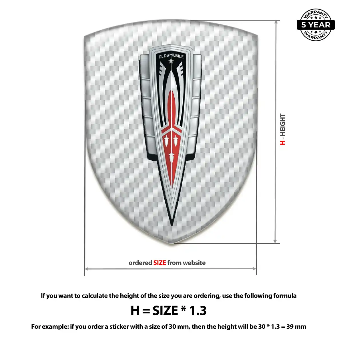 Oldsmobile Self Adhesive Emblem Sticker Superior Craft