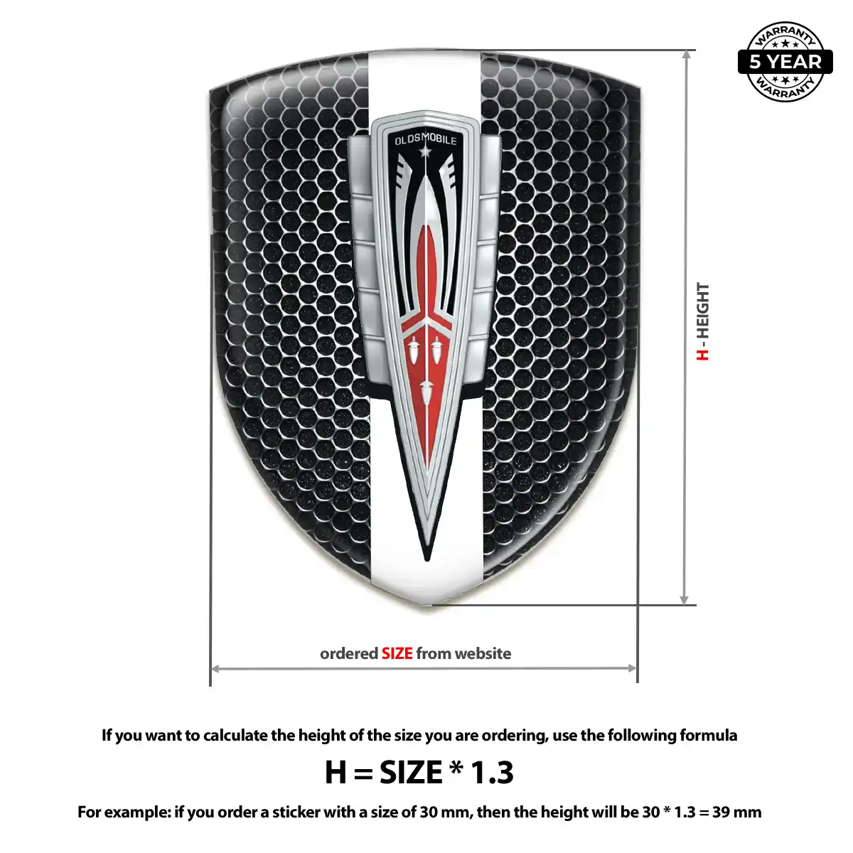 Oldsmobile Silicone Badge Resin Elite