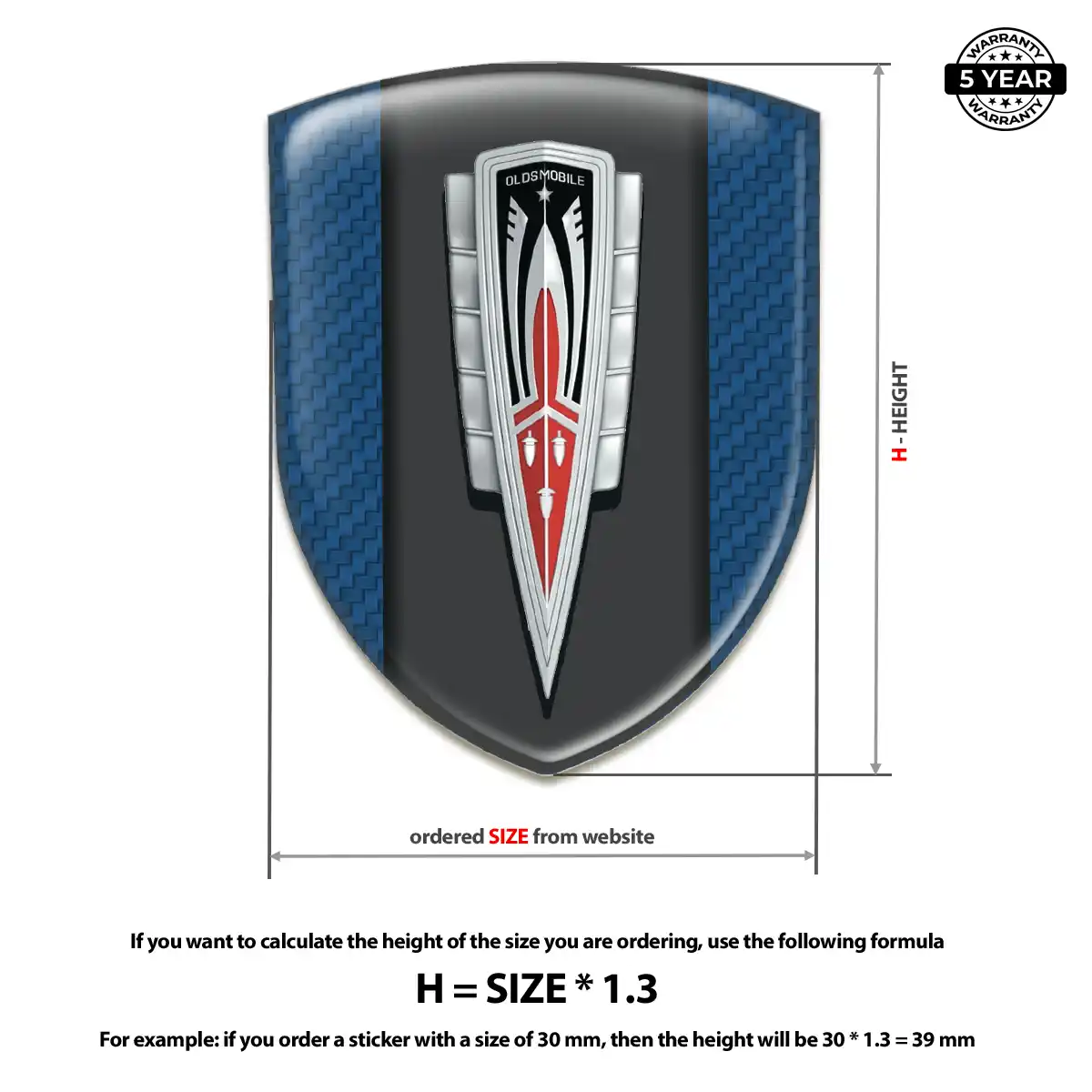 Oldsmobile Silicone Badge Resin Luxe