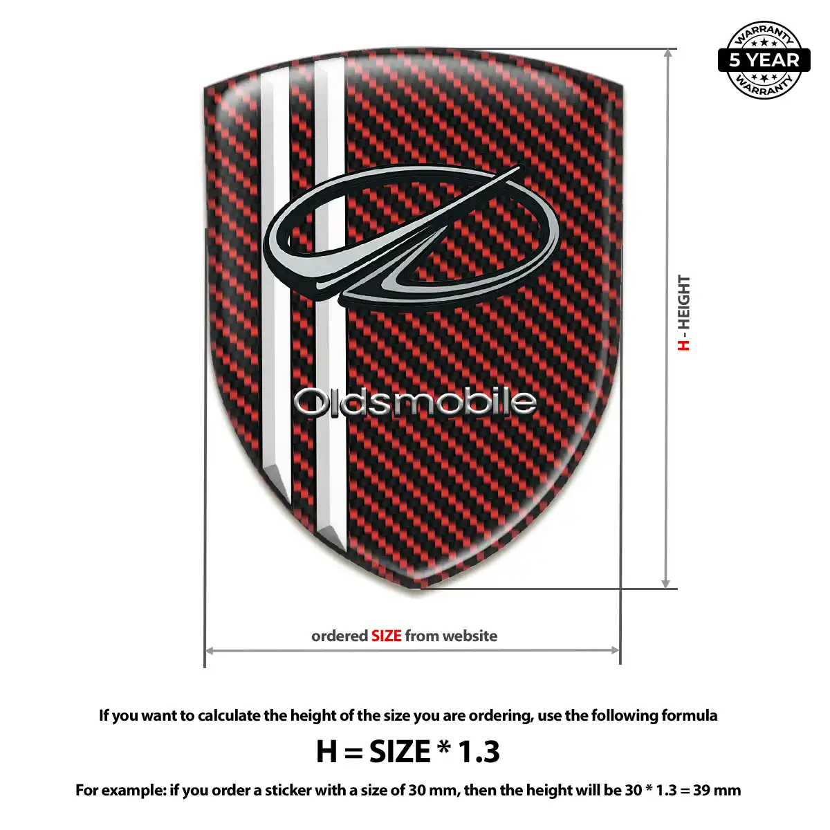 Oldsmobile Silicone Emblem Premium Dome