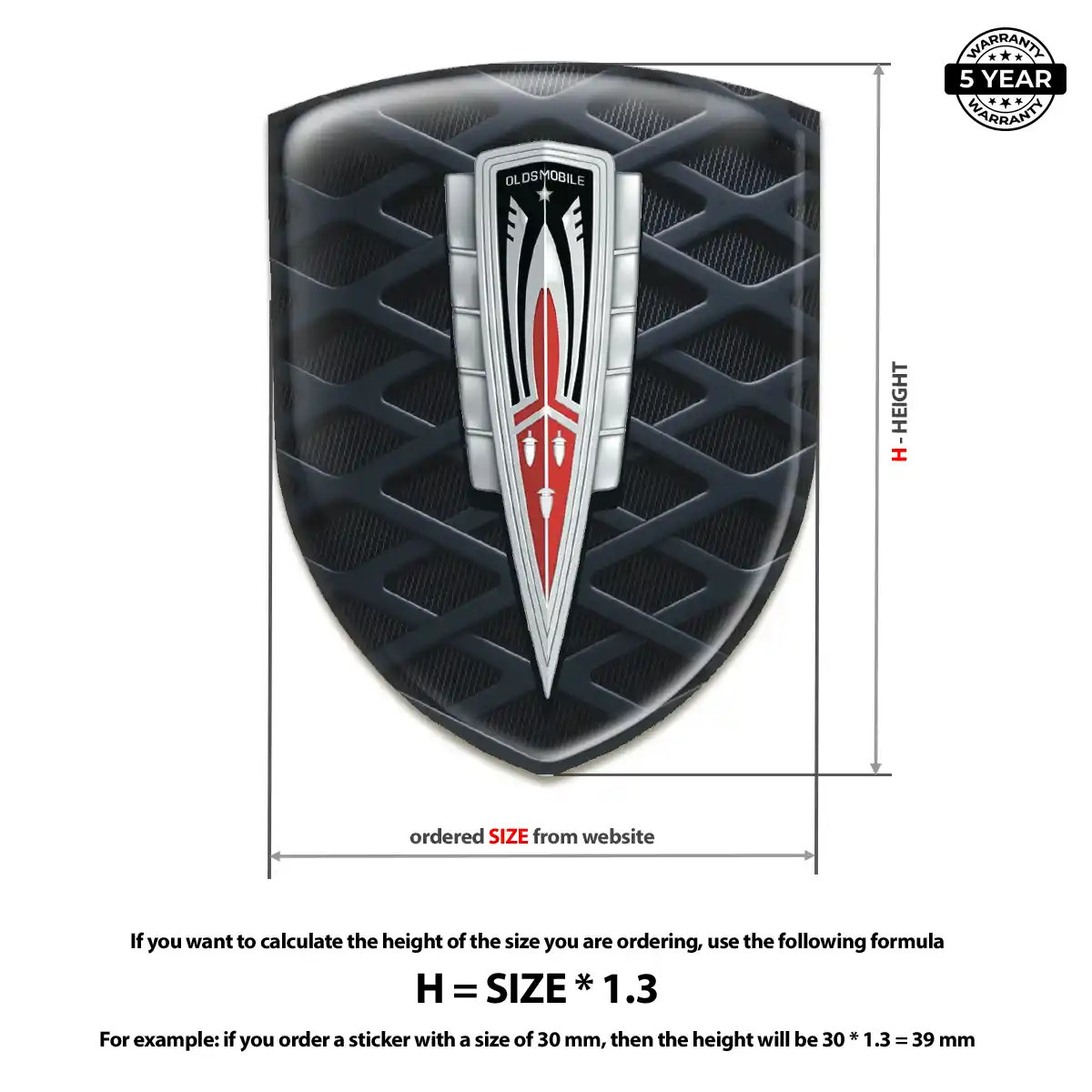 Oldsmobile Silicone Sticker Exterior Luxe