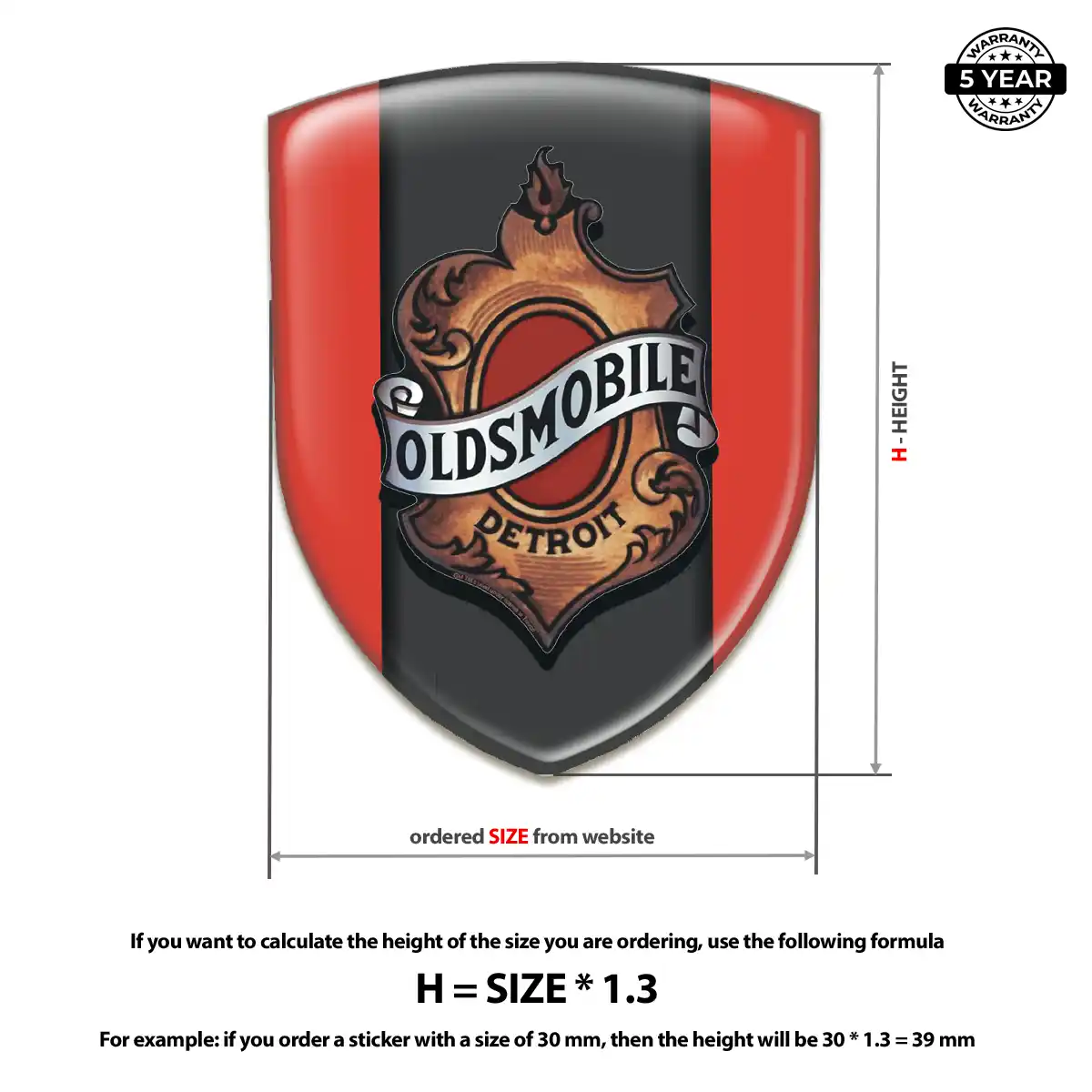 Oldsmobile Silicone Sticker Opulent Line