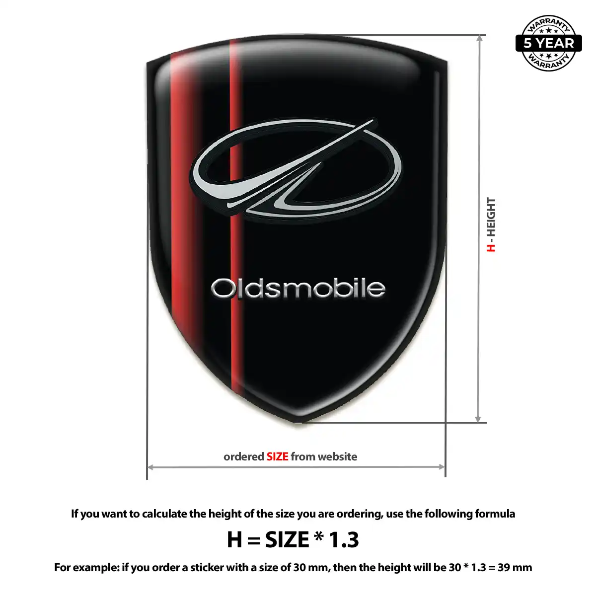 Oldsmobile Silicone Sticker Outer Style