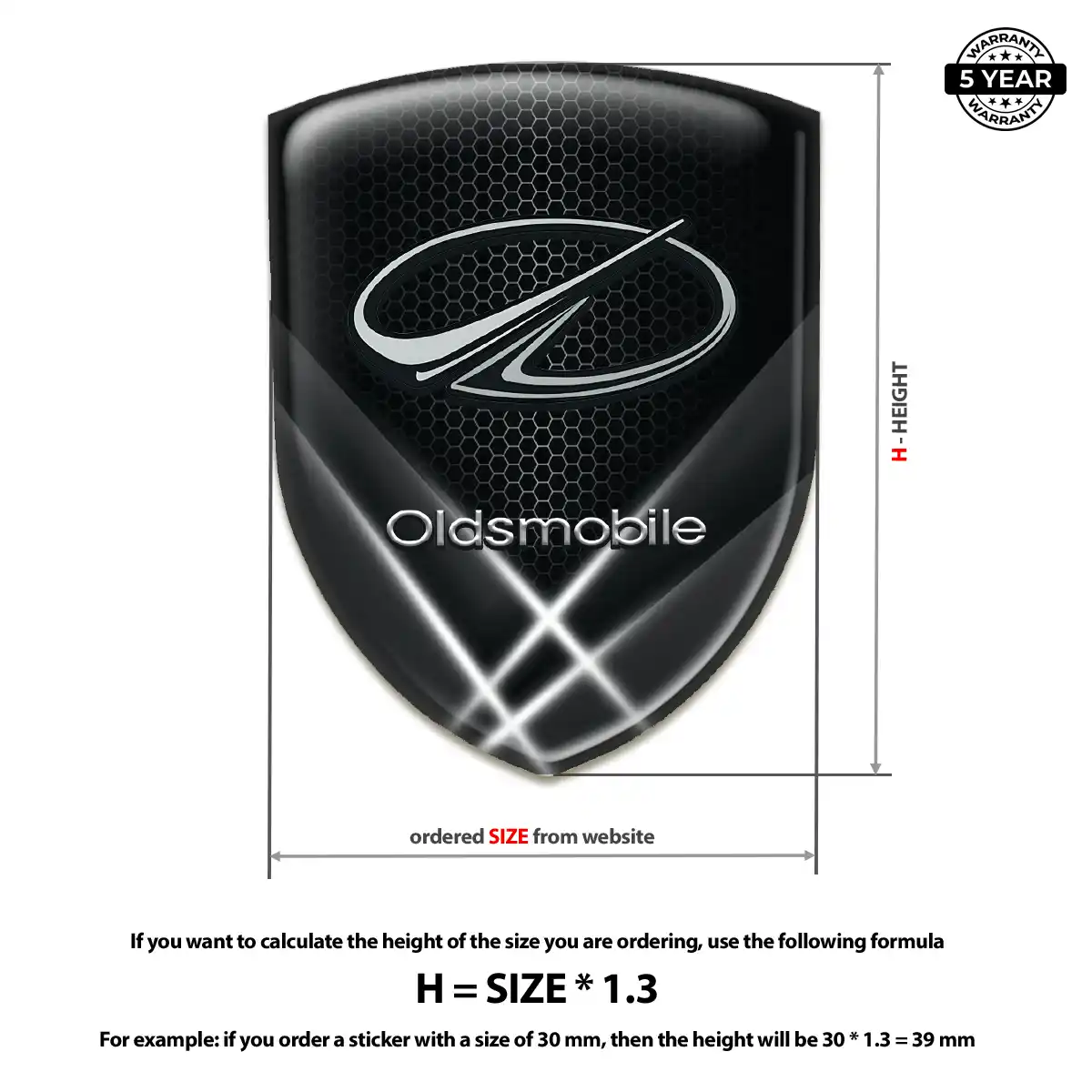 Oldsmobile Silicone Sticker Refined Design