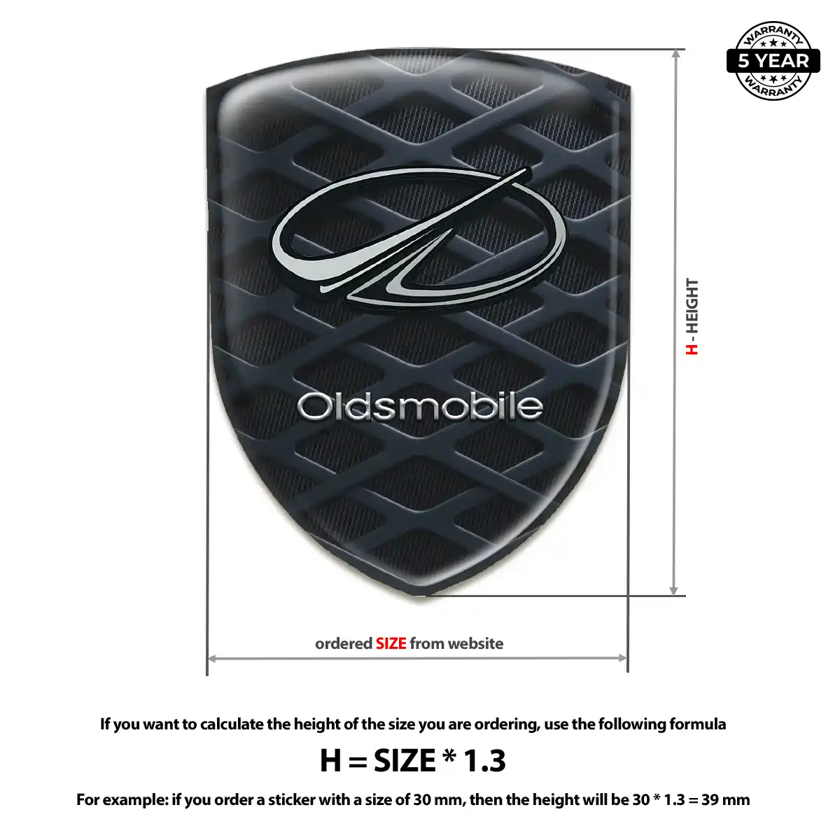 Oldsmobile Silicone Sticker Resin Elite