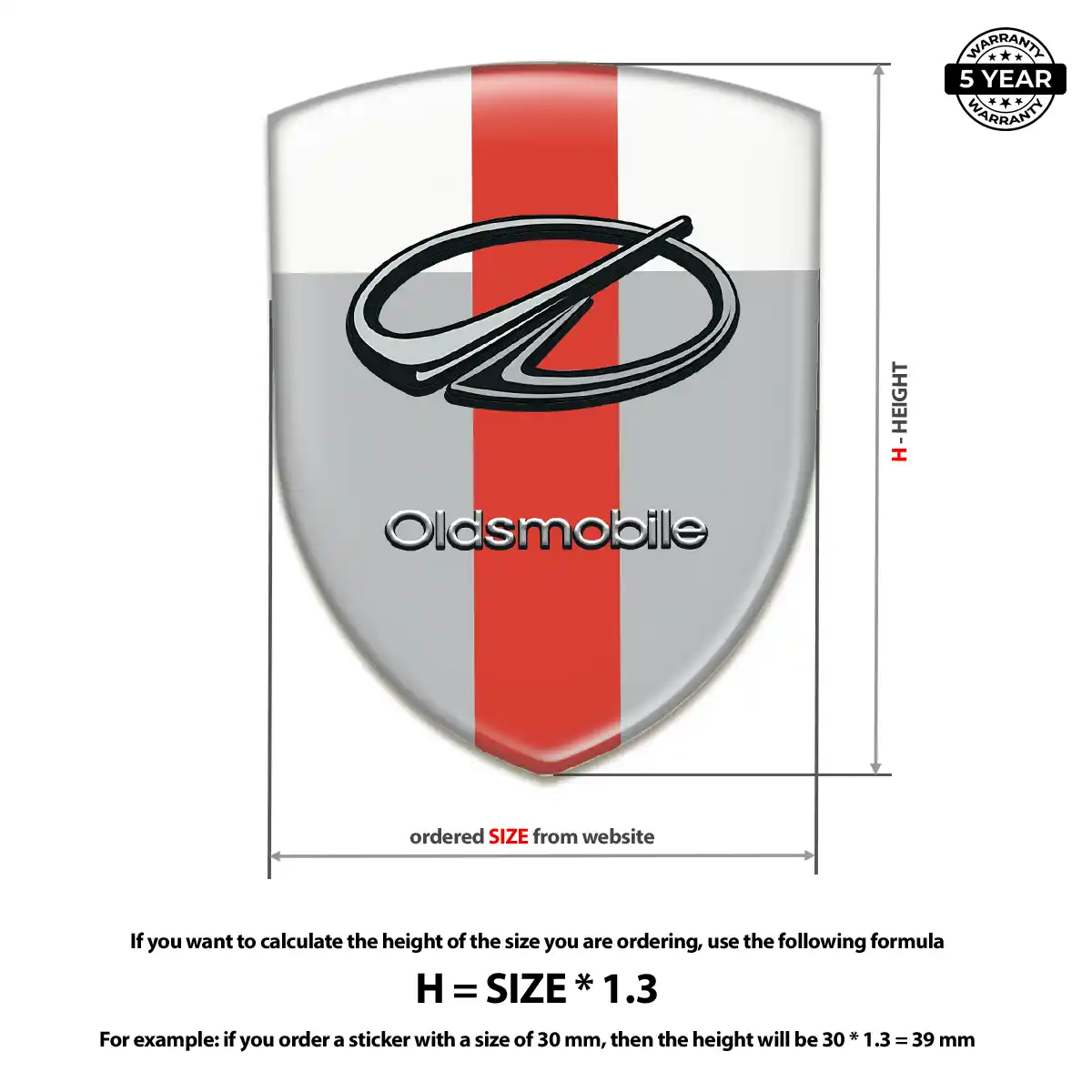 Oldsmobile Silicone Sticker Resin Luxe