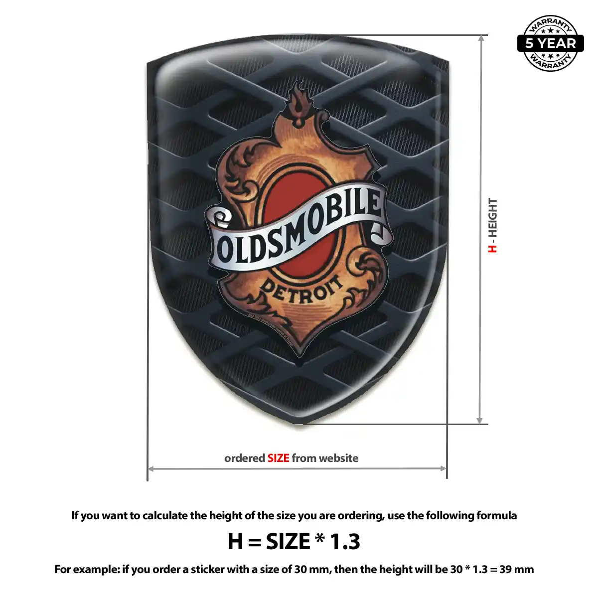 Oldsmobile Silicone Sticker Superior Craft