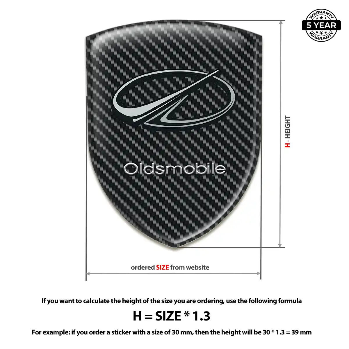 Oldsmobile Vehicle Logo Sticker Elite Finish