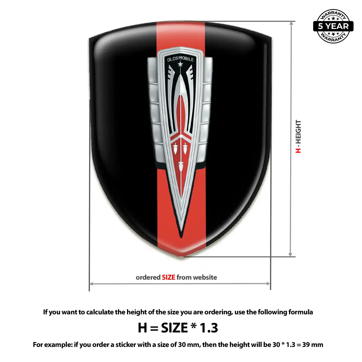Oldsmobile Vehicle Logo Sticker Interior Luxe