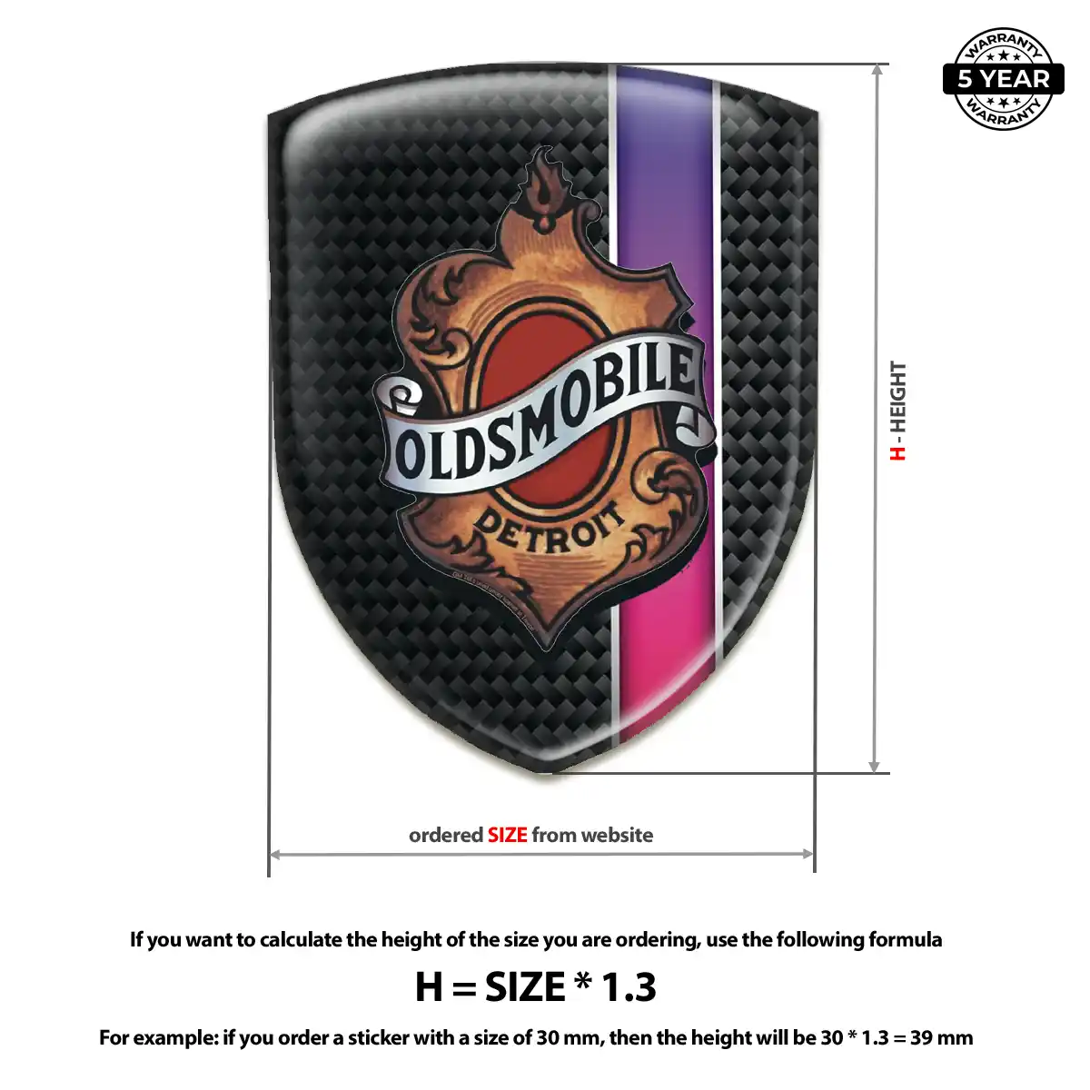 Oldsmobile Vehicle Logo Sticker Refined Design