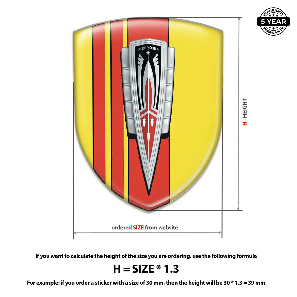 Oldsmobile Vehicle Logo Sticker Resin Luxe