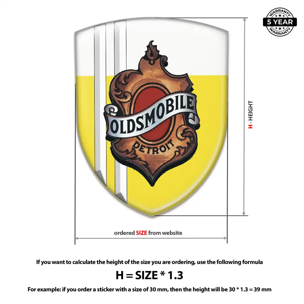 Oldsmobile Vehicle Logo Sticker Signature Grade